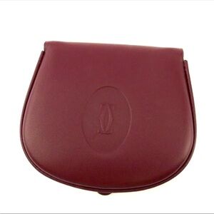Auth Cartier Coin Case Mastline Boldeaux Leather